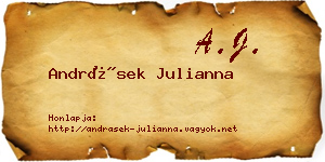 Andrásek Julianna névjegykártya